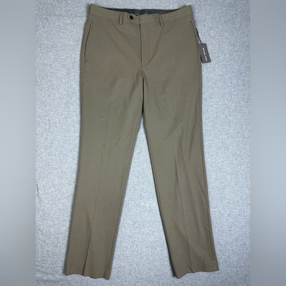 Michael Kors Pants Mens 34x34 Tan Classic Fit Marvin Stretch Dress Slacks New - Picture 1 of 11